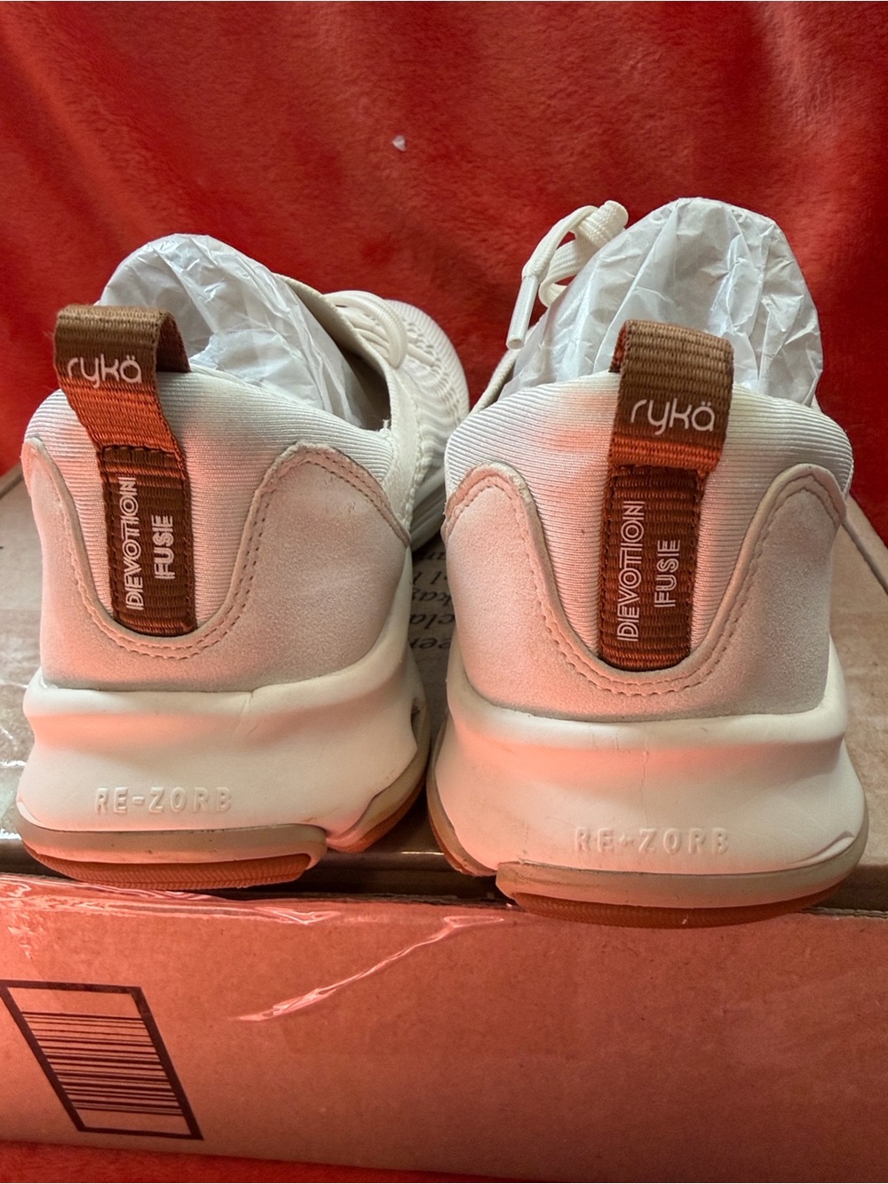 Like New Ryka Devotion Fuse Lightweight White Knit Walking Sneakers - Women’s 8 - Picture 5 of 11